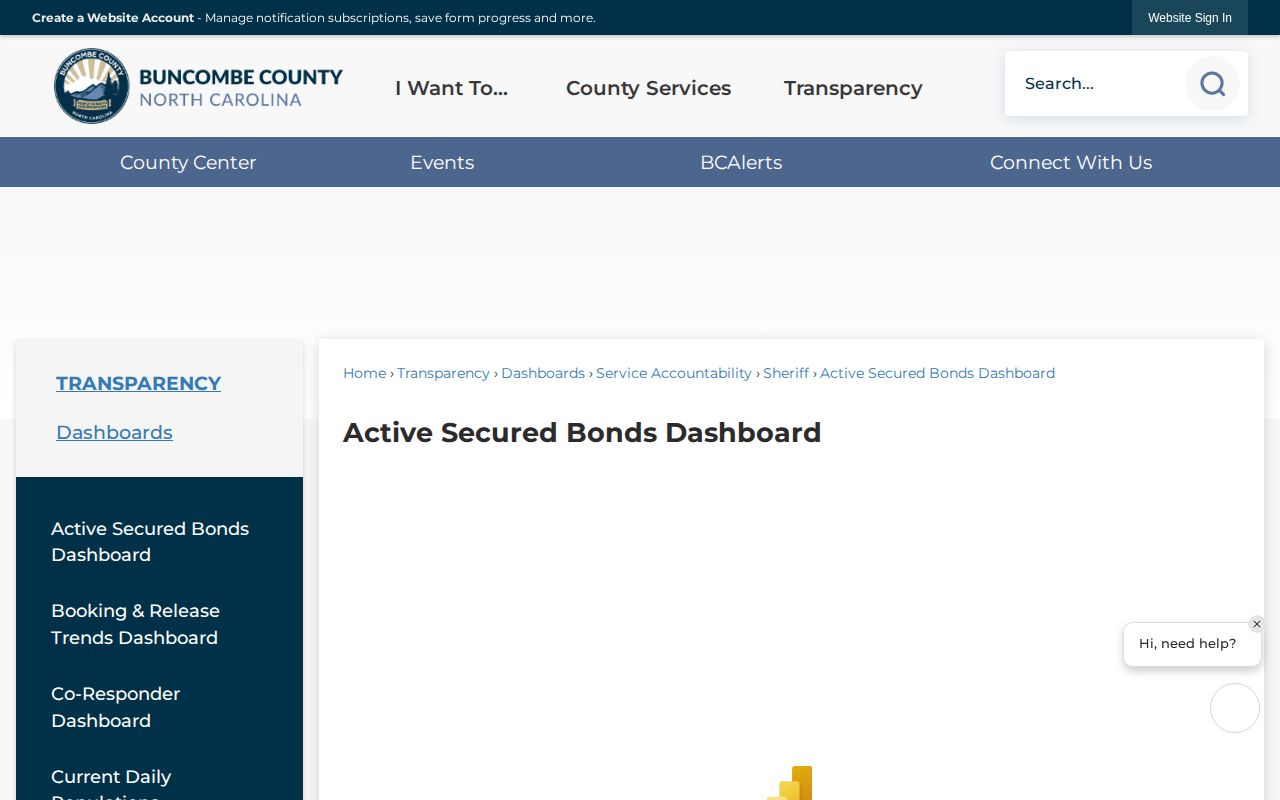 Buncombe County 24 hour release active bond dashboard