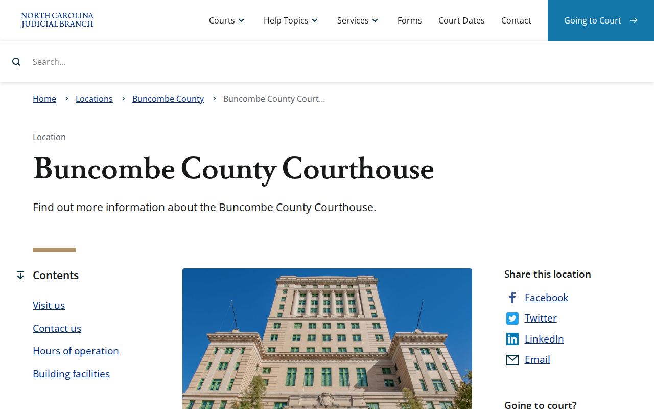 Buncombe County courthouse release and court records