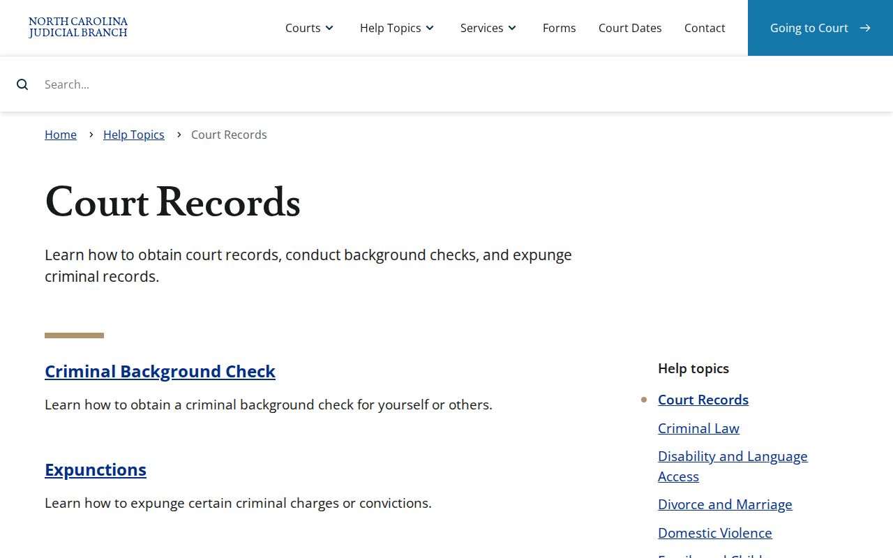 North Carolina court records for Buncombe County inmate releases